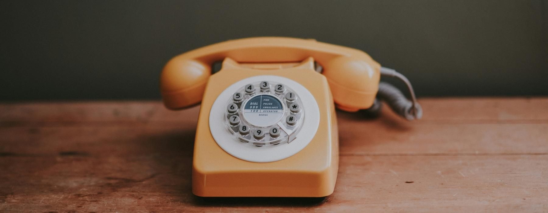 a telephone on a table